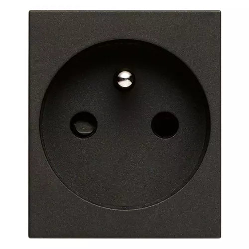 Presa SICURY 2P+T 16 A 250 V~ standard francese 2 moduli Vimar Linea bianco-nero-canapa 30212.B/G/C