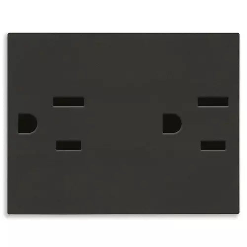 Due prese SICURY 2P+T 15 A 127 V~ standard americano 3 moduli Vimar Linea bianco-nero-canapa 30243.B/G/C