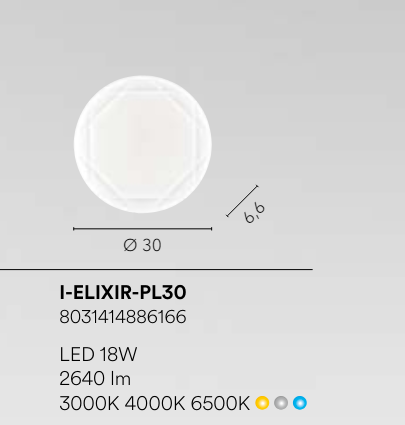 Plafoniera LED acrilico incisioni geometriche lungo i bordi CCT varie dimensioni ELIXIR