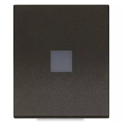 Tasto Intercambiabile 2 Moduli Allineato con Diffusore Illuminabile | Simbolo Retro-Illuminabile | IP40 | Bianco Nero Canapa | Vimar Linea 31000.2D
