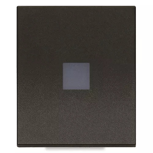 Tasto intercambiabile 2 moduli allineato, con diffusore illuminabile e personalizzabile con simbolo retro illuminabile Vimar Linea bianco-nero-canapa  31000.2DB/G/C
