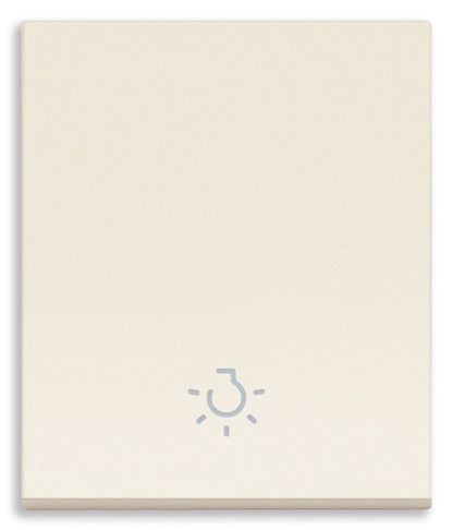 Tasto Intercambiabile 2 Moduli Allineato con Simbolo Luce Illuminabile | IP40 | Bianco Nero Canapa | Vimar Linea 31000.2L
