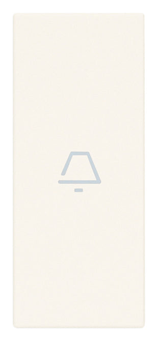 Tasto Intercambiabile 1 Modulo Assiale con Simbolo Campanello Illuminabile | IP40 | Bianco Nero Canapa | Vimar Linea 31000A.C