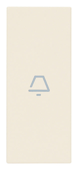 Tasto Intercambiabile 1 Modulo Assiale con Simbolo Campanello Illuminabile | IP40 | Bianco Nero Canapa | Vimar Linea 31000A.C