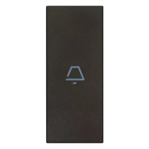 Tasto Intercambiabile 1 Modulo Assiale con Simbolo Campanello Illuminabile | IP40 | Bianco Nero Canapa | Vimar Linea 31000A.C