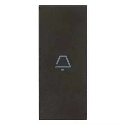 Tasto Intercambiabile 1 Modulo Assiale con Simbolo Campanello Illuminabile | IP40 | Bianco Nero Canapa | Vimar Linea 31000A.C