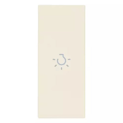 Tasto Intercambiabile 1 Modulo Assiale con Simbolo Luce Illuminabile | IP40 | Bianco Nero Canapa | Vimar Linea 31000A.L