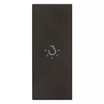 Tasto Intercambiabile 1 Modulo Assiale con Simbolo Luce Illuminabile | IP40 | Bianco Nero Canapa | Vimar Linea 31000A.L