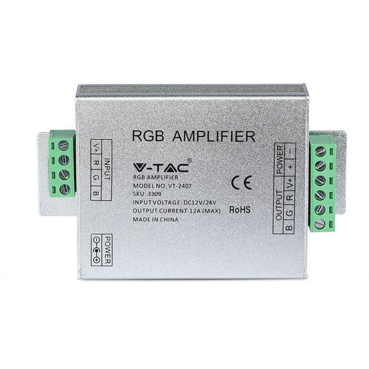 Amplificatore per Strip LED SMD5050 RGB 12V-24V Carico Max 288W Sensor Compatible | VT-2407A V-TAC