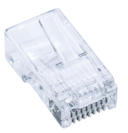 Mufă PLUG RJ45 8P/8C, contacte aurite, pentru cablu UTP CAT5, CABLU TRECĂTOR CONF. 100 buc.
