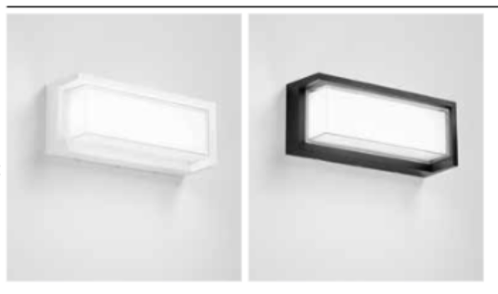 Applique LED in PC bianco-nero nella variante quadrata o rettangolare CCT IP54 BLOCK