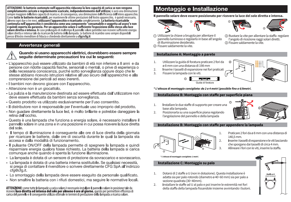 LUMINA SENSOR 1200 - LAMPADA SOLARE DA ESTERNO 10W 1200LM 4000°K EL112