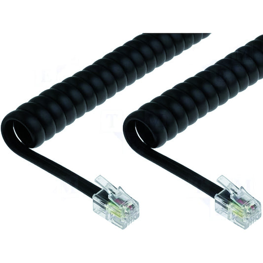 CAVET.TELE.SP-SP 4P/4C 5m NERO SPIRALATO