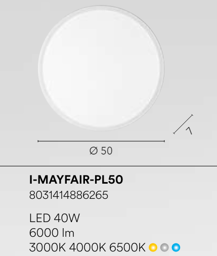 Plafoniera LED plastica bianca diffusore acrilico satinato CCT varie dimensioni MAYFAIR