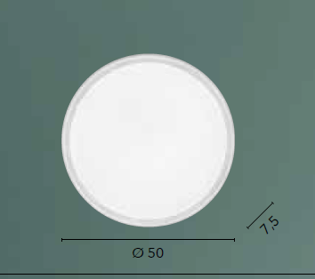 Plafoniera LED in plastica bianca con bordo diamantato CCT D.50-40cm KAOS