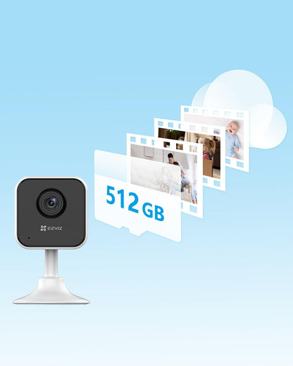 Telecamera Sorveglianza Interno 1080P Wi-Fi Compatta | Grandangolo 91° Visione Notturna MicroSD | EZVIZ H1c