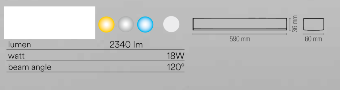 Barra LED sottopensile lineare forma squadrata con struttura e diffusore in PC IP20 varie misure CCT REGGY