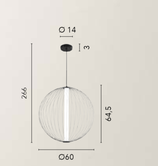 Sospensione LED a gabbia in manganese nero D. 50-60cm CCT 3000-4000°k SEXTANT