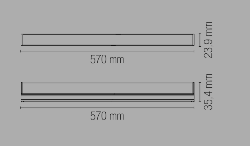 Barra sottopensile LED con struttura e diffusore in PC - CCT 8W 920LM 60cm