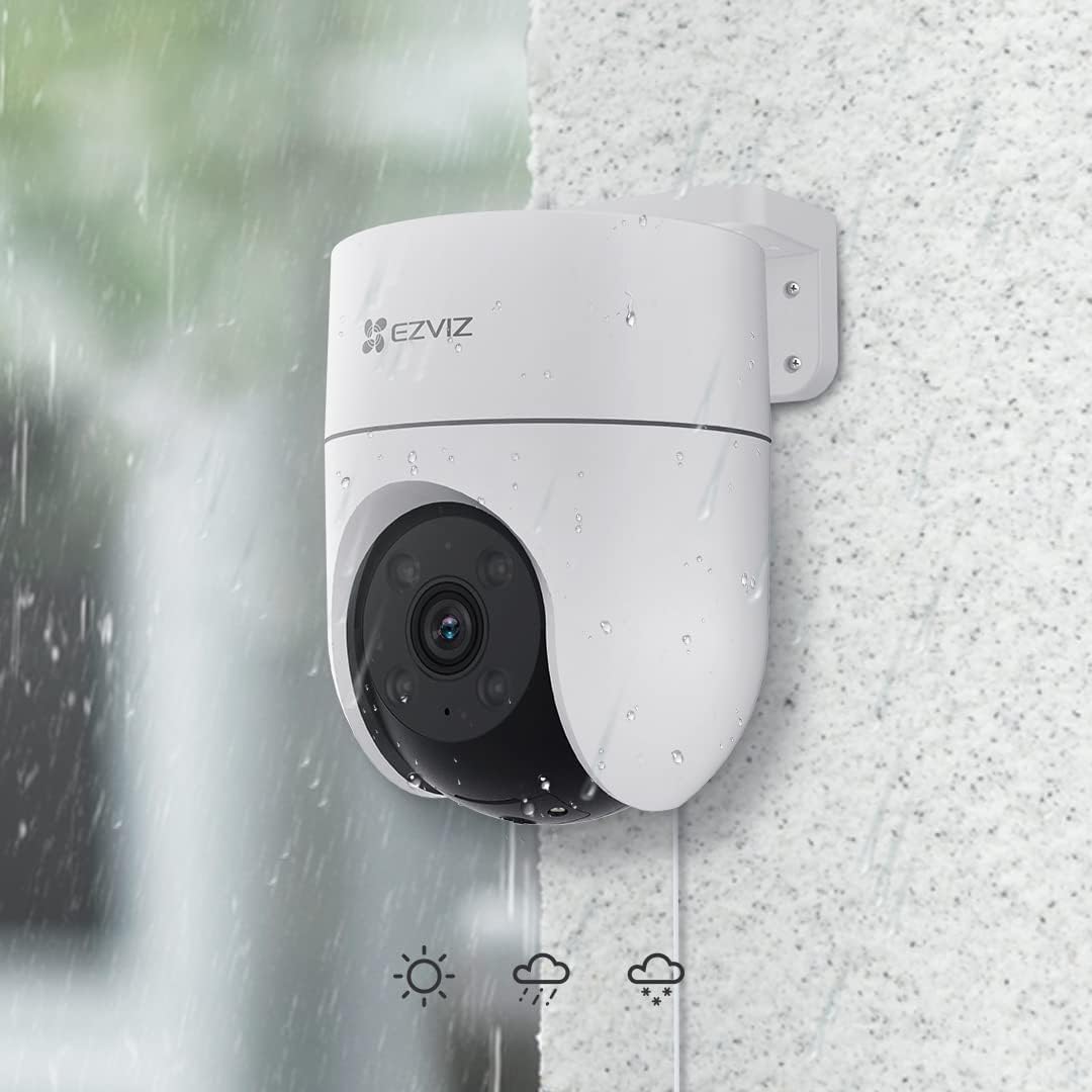 Telecamera da esterno 2K EZVIZ H8c , Wi-Fi con obiettivo motorizzato Protezione intelligente a 360 gradi SENSORE PIR, VISIONE NOTTURNA + micro sd 128 Gb