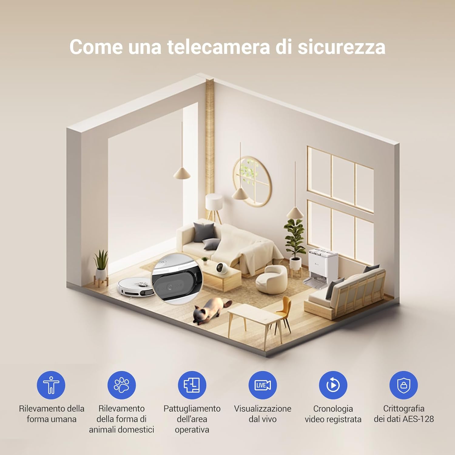 EZVIZ RS20 Pro Robot Aspirapolvere Lavapavimenti Combinato con Funzioni Automatiche di Pulizia, Asciugatura, Ricarica dell'Acqua, 7200 Pa, Navigazione LDS LIDAR & Laser 3D Strutturato, WiFi/Alexa
