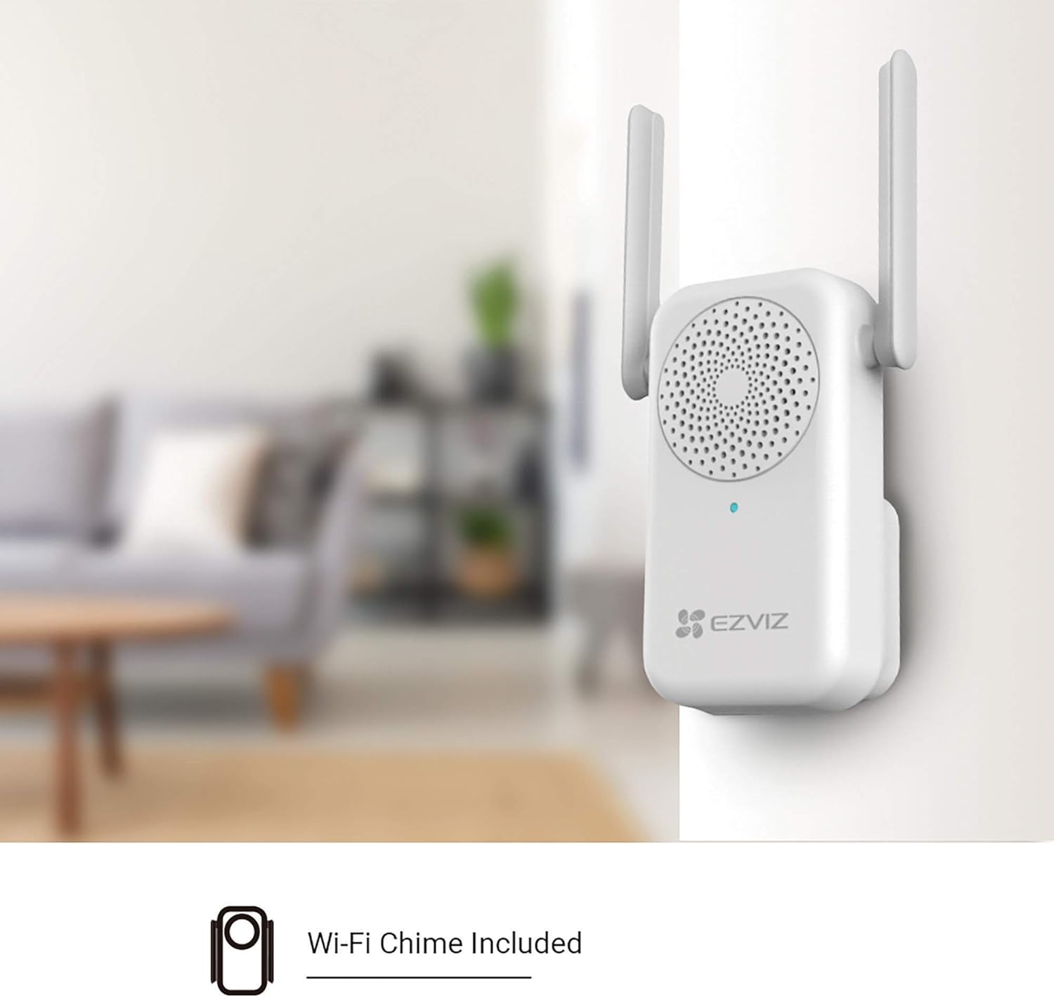 EZVIZ Kit DB2C, campanello video a batteria intelligente con rilevamento umano AI, rilevamento umano AI, rilevamento umano AI, audio a 2 vie, supporta scheda MicroSD