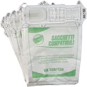 COMPATIBILI 6 SACCHI IN MICROFIBRA VK35 - VK136