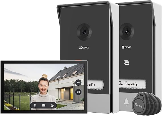EZVIZ EZVIZ HP7 2K Videocitofono Kit con Citofono x2 e Schermo Tattile a Colori da 7 Pollici, Rilevamento Persone AI e Audio Bidirezionale, 2 Citofoni con Apriporta, Wi-Fi a Doppia Banda