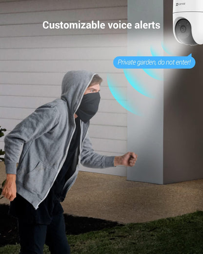 Telecamera Sorveglianza 2K Pan & Tilt AI | Wi-Fi Visione Notturna 30m Audio Bidirezionale | EZVIZ H8c