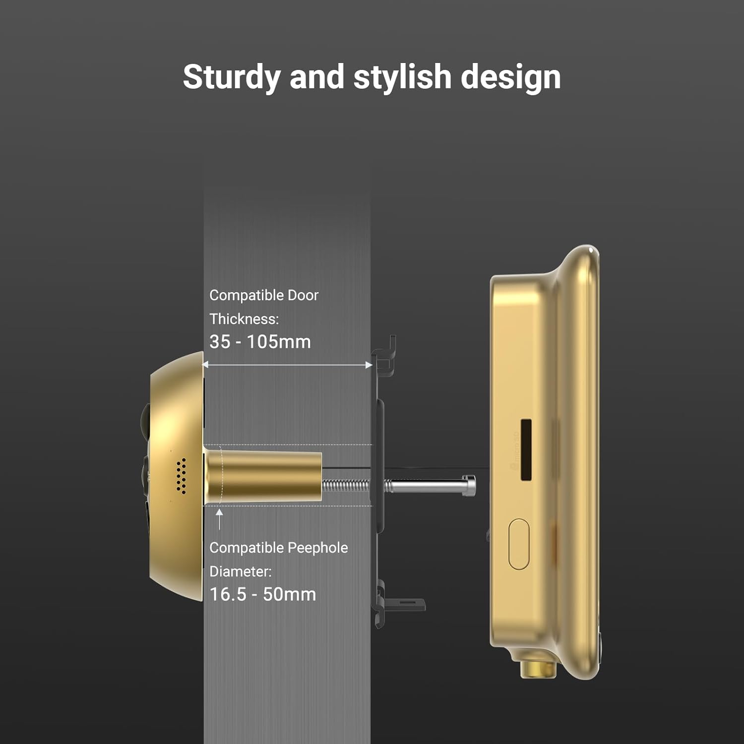 Spioncino elettronico connesso per porta d'ingresso variante argento - oro EZVIZ DP2C