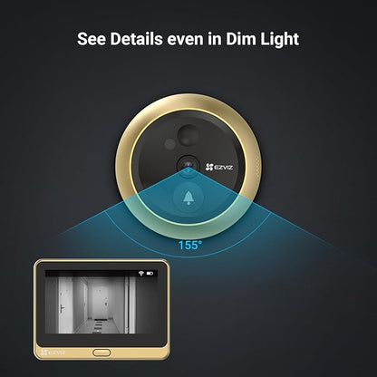 Vizor electronic conectat pentru ușă de intrare variantă argintiu - auriu EZVIZ DP2C