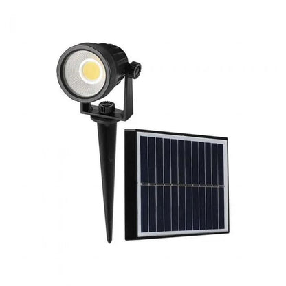 V-TAC Lampa ogrodowa LED z grotem Kolor Czarny Z panelem słonecznym 2W 4000K IP65