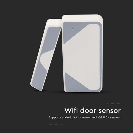 Senzor de ușă V-TAC cu control WiFi, culoare albă, compatibil cu Google Home și Amazon Alexa