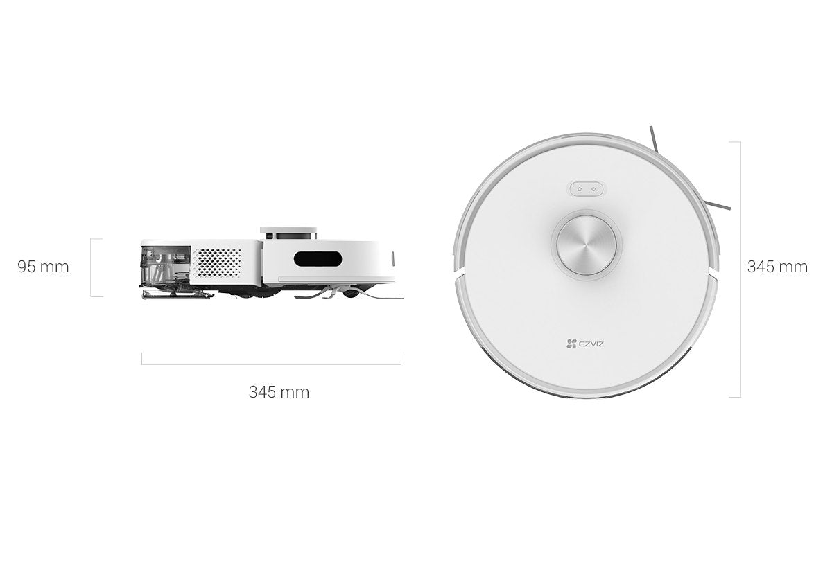 EZVIZ RE5 Robot Aspirapolvere Lavapavimenti con Mappatura, 300ml Serbatoio, 350ml Cestino della Polvere, Autonomia 240min, Aspirazione 4000 Pa Tappeti Peli Animali, Adaptive Edge Mopping, App/Alexa