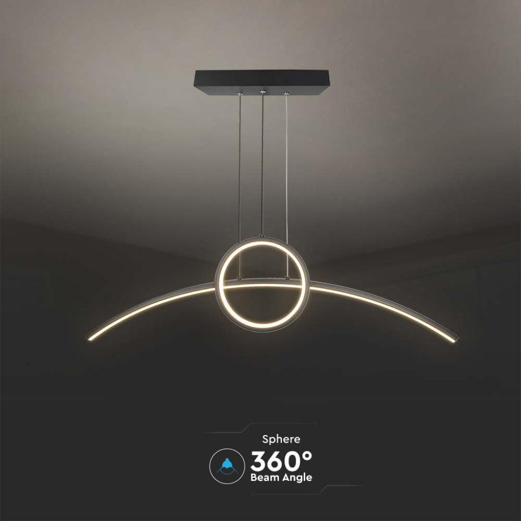 V-TAC Lampadario LED a Sospensione 36W dal Design Moderno Colore Nero 4000K