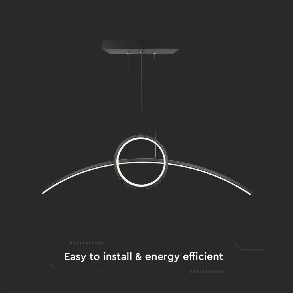 V-TAC Lampadario LED a Sospensione 36W dal Design Moderno Colore Nero 4000K