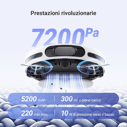 Robot Aspirapolvere Lavapavimenti 7200Pa LiDAR | Base Automatica Lavaggio 60°C Asciugatura | Alexa Google | EZVIZ RS20 Pro