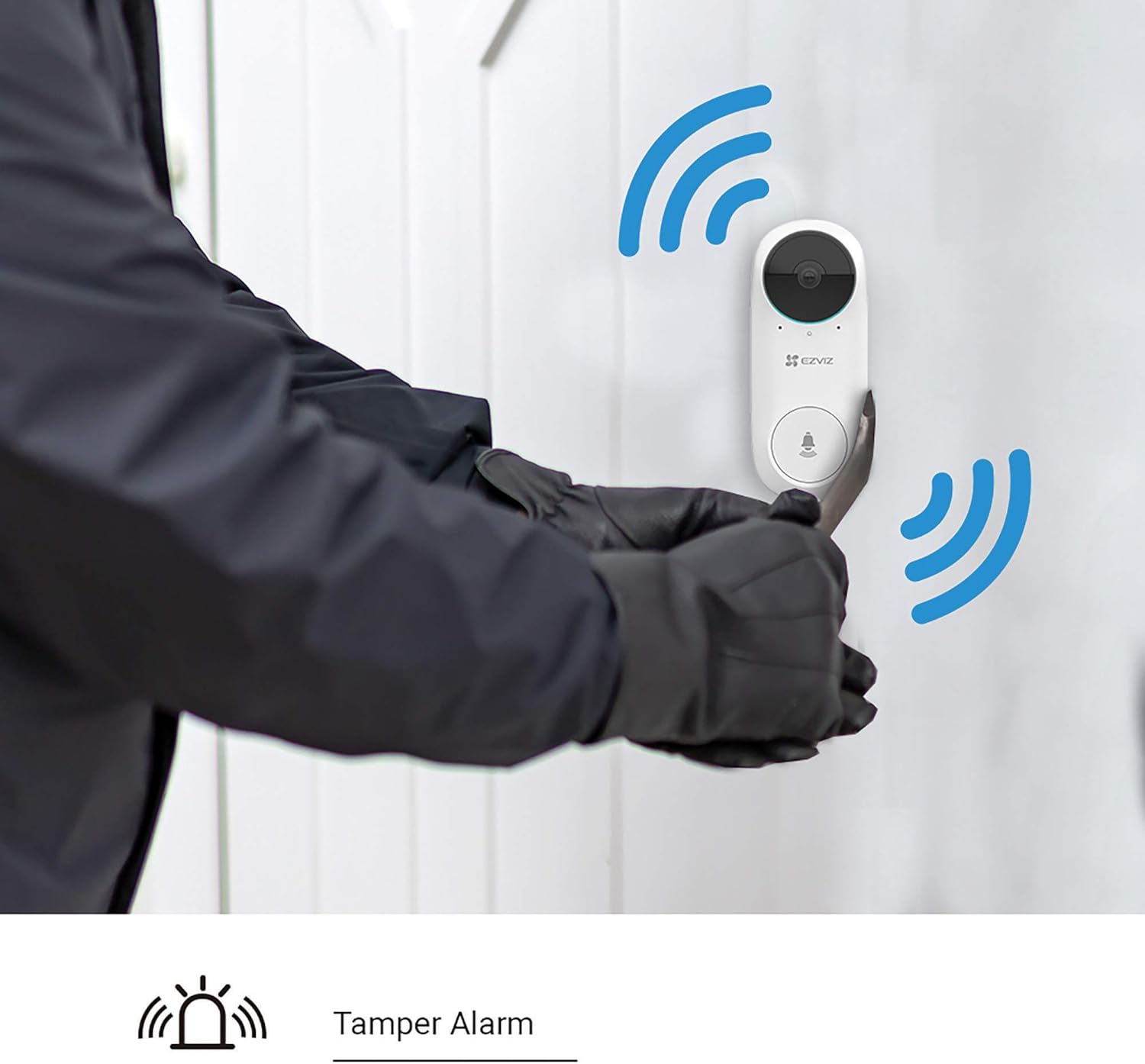 EZVIZ Kit DB2C, campanello video a batteria intelligente con rilevamento umano AI, rilevamento umano AI, rilevamento umano AI, audio a 2 vie, supporta scheda MicroSD