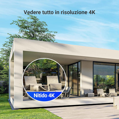 Kit Videosorveglianza PoE 4K 4 Telecamere + NVR 8 Canali HDD 2TB | IP67 Visione Notturna Colori AI Sirena | EZVIZ H3K