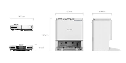 Robot Aspirapolvere Lavapavimenti 7200Pa LiDAR | Base Automatica Lavaggio 60°C Asciugatura | Alexa Google | EZVIZ RS20 Pro