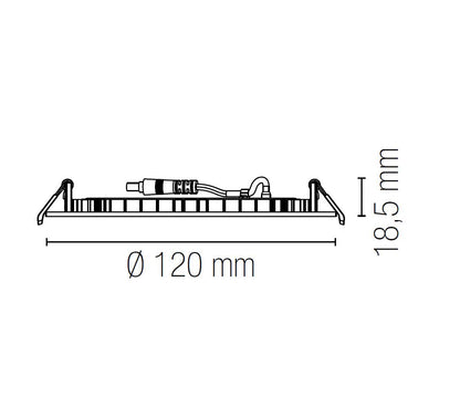 Corp încastrat rotund 120 mm, ultra-subțire, alb, LED CCT 8w 780LM Slim
