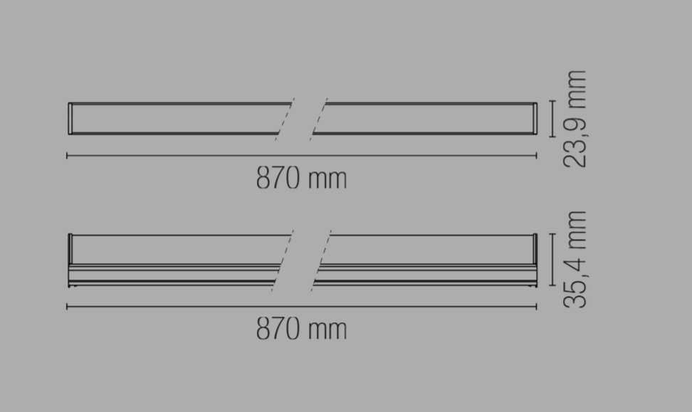 Barra sottopensile LED con struttura e diffusore in PC - CCT 12W 1150LM 90cm