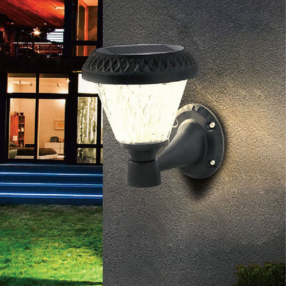V-TAC Lampa LED solarna ścienna 0,8W stożkowa z pilotem, kolor czarny 3w1, IP44