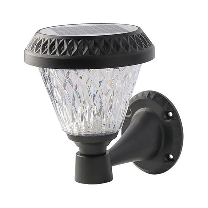 V-TAC Lampa LED solarna ścienna 0,8W stożkowa z pilotem, kolor czarny 3w1, IP44