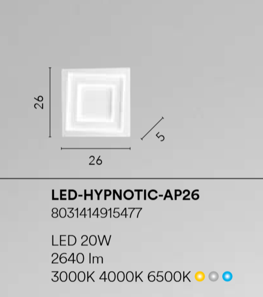 Plafoniera LED in alluminio bianco e diffusore in acrilico CCT diverse dimensioni  HYPNOTIC