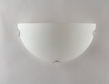 Applique da Parete Contemporanea | Metallo Cromo e Vetro Bianco Satinato 1xE27 | Fan Europe OBLÒ
