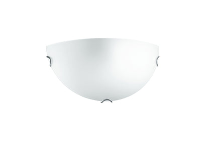 Applique da Parete Contemporanea | Metallo Cromo e Vetro Bianco Satinato 1xE27 | Fan Europe OBLÒ