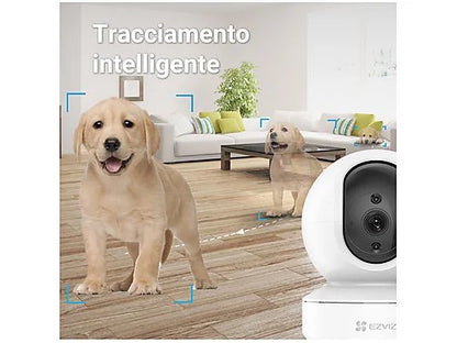 Cameră de securitate WiFi motorizată pentru interior Ezviz TY1 360° FHD – Audio bidirecțional – Monitorizare inteligentă – Senzor de mișcare
