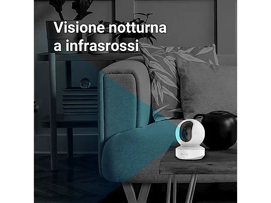 Ezviz TY1 Telecamera WiFi da interno motorizzata 360° FHD – Audio Bidirezionale – Monitoraggio Intelligente – Sensore di Movimento