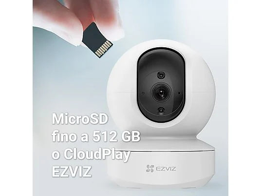 Ezviz TY1 Telecamera WiFi da interno motorizzata 360° FHD – Audio Bidirezionale – Monitoraggio Intelligente – Sensore di Movimento